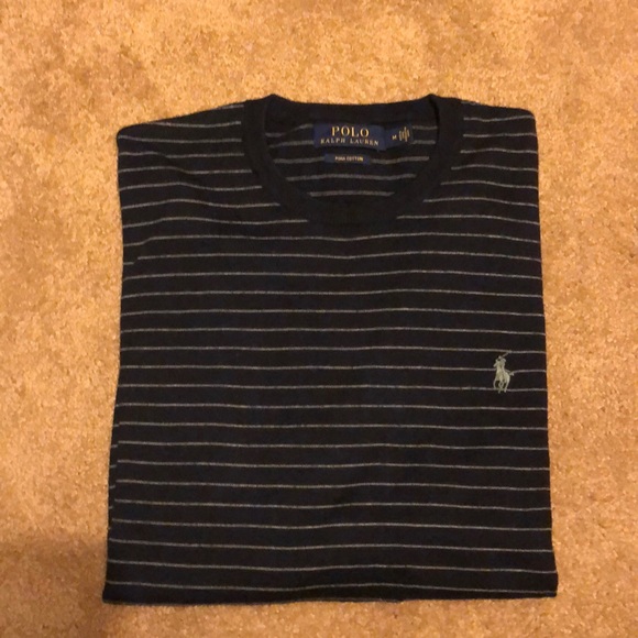 Polo Ralph Lauren Other - Polo Ralph Lauren Navy Striped V-necked Sweater M